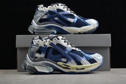 Balenciaga Runner Gradient Distressed Blue Sneakers