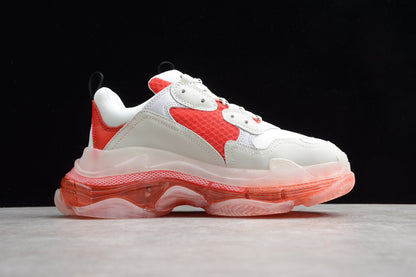 Balenciaga Triple S Clear Sole White Red Sneakers