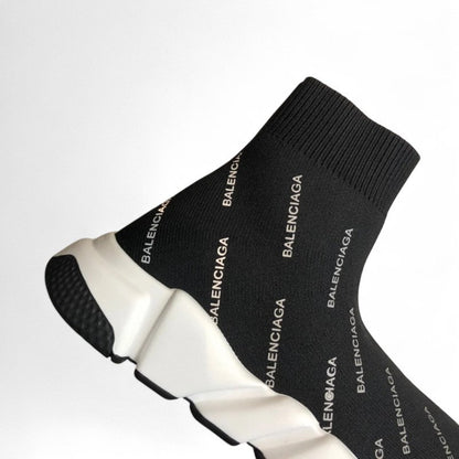 Balenciaga Speed Sneaker All Over Logo Black