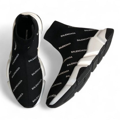 Balenciaga Speed Sneaker All Over Logo Black