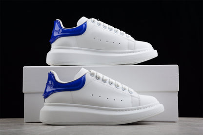 Alexander McQueen Oversized White Electric Blue Leather Sneakers