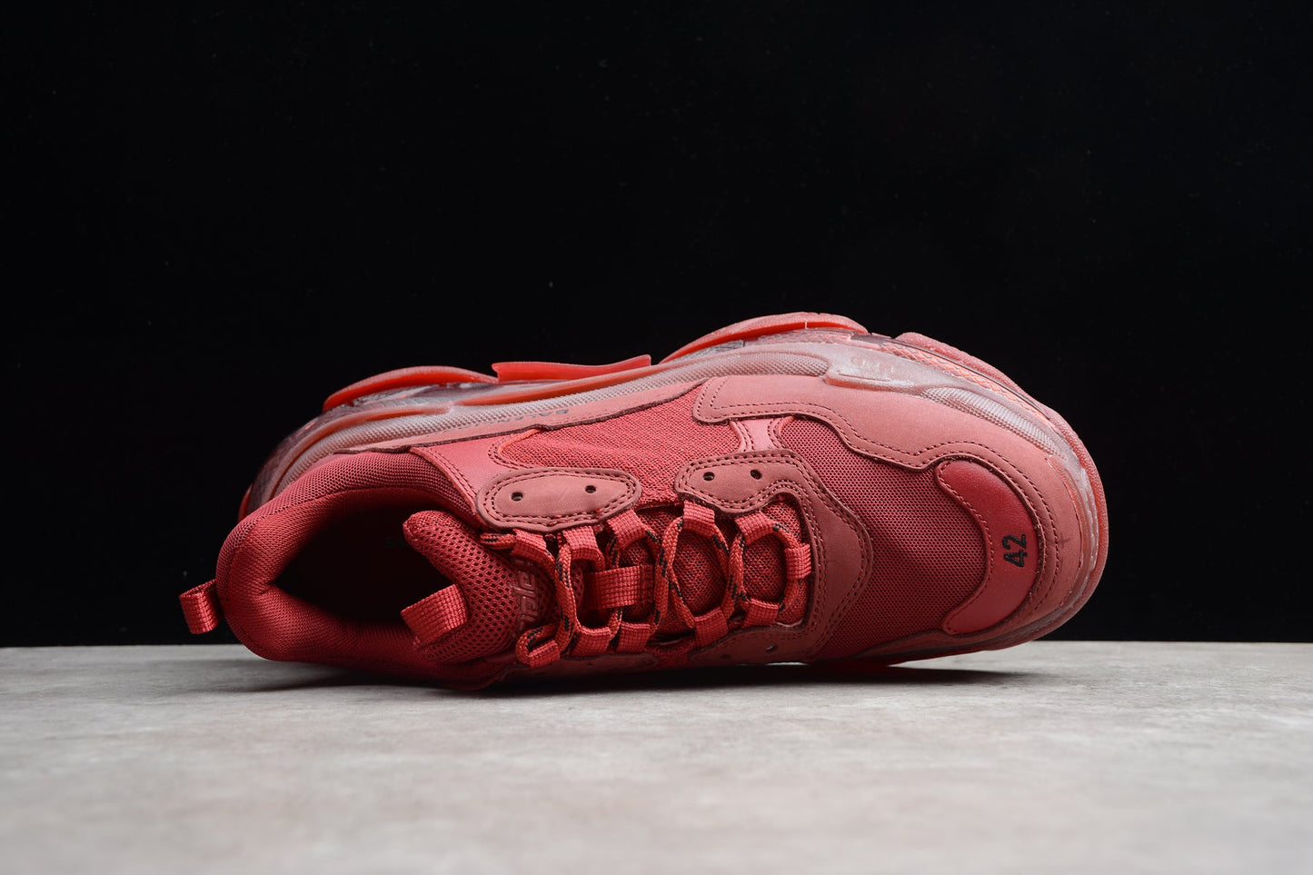 Balenciaga Triple S Burgundy Red Sneakers