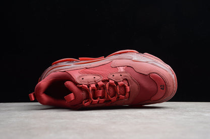Balenciaga Triple S Burgundy Red Sneakers