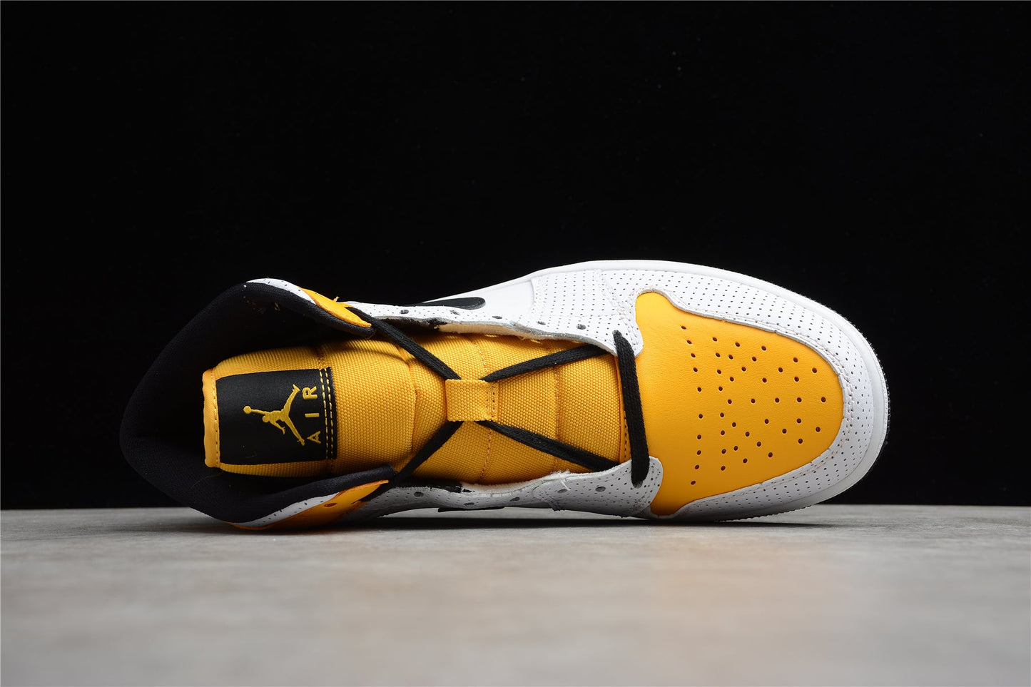 Air Jordan 1 Mid Perforated White University Gold