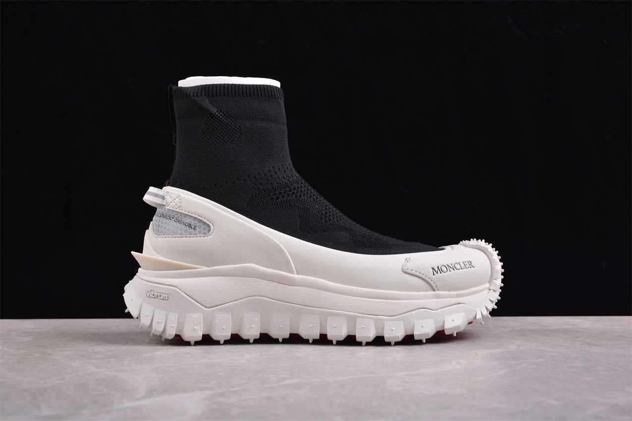 Moncler Trailgrip Sock Sneakers 'Black/White'