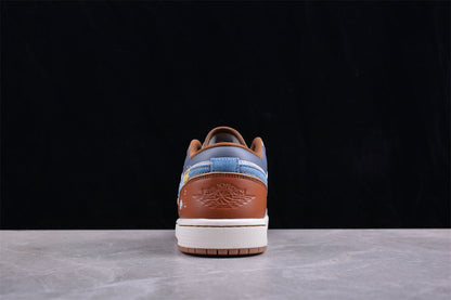 Air Jordan 1 Low SE Phantom Repaired Denim Sneakers