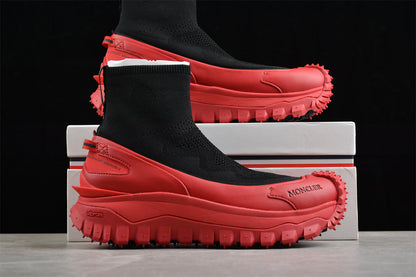 Moncler Trailgrip Sock Black Red Sneakers