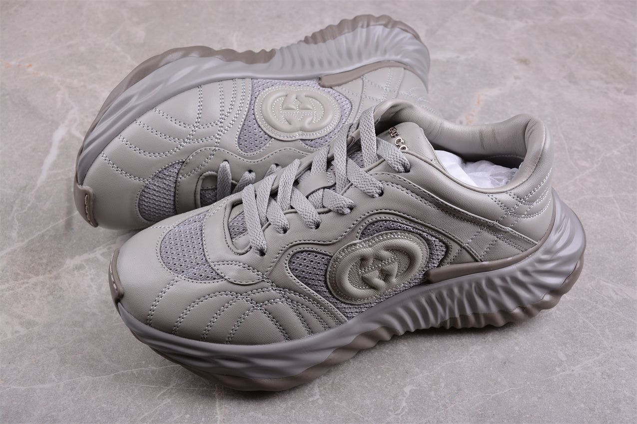 Gucci Ripple Grey Leather Sneakers