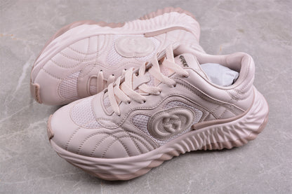Gucci Ripple Pink Leather Sneakers