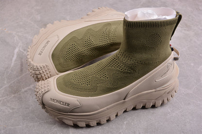 Moncler Trailgrip Sock Green Beige Sneakers