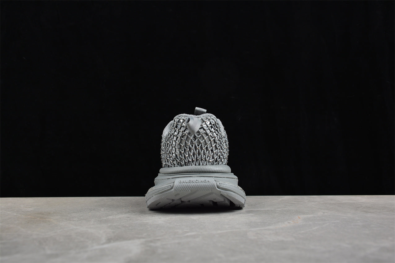 Balenciaga 3XL Fishnet Silver Sneakers