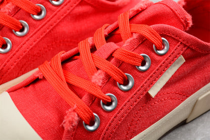 Balenciaga Paris Low Top Canvas Red Sneakers