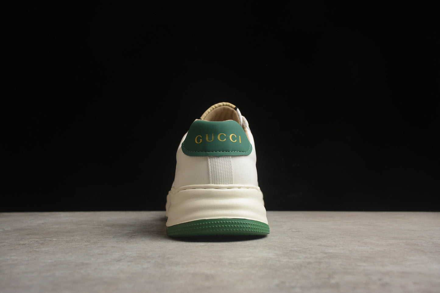 Gucci Chunky Screener GG White & Green Leather Sneakers