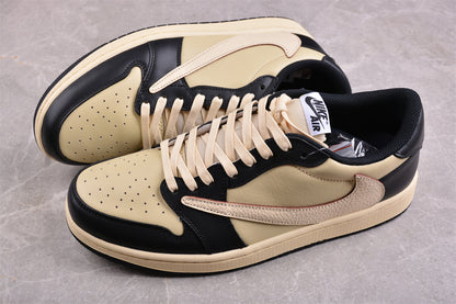 Travis Scott x Air Jordan 1 Low OG Black Olive Sneakers