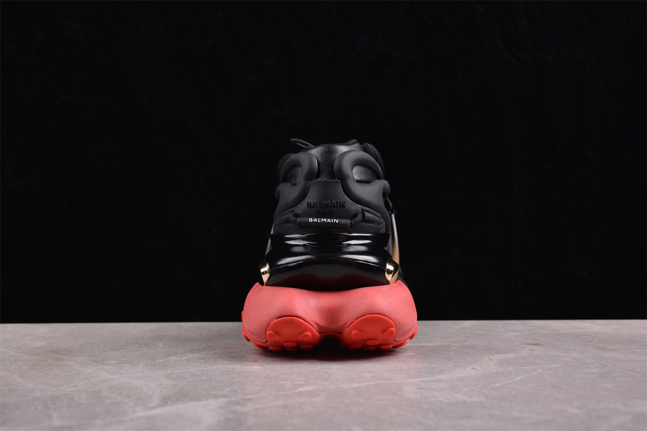 Balmain Unicorn Sneakers Light Black/Red – Neoprene and Leather