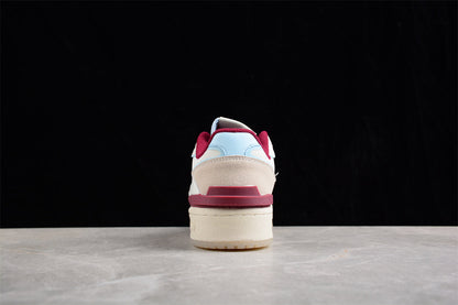 Adidas Forum Exhibit Low Off-White Burgundy Sneakers