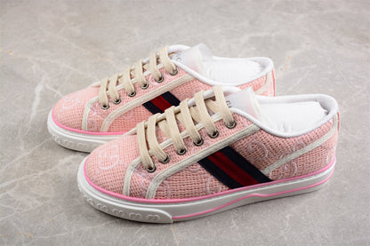 Gucci Tennis 1977 Pink GG Canvas Sneakers