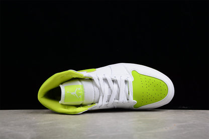 Nike Air Jordan 1 Mid White Lime Sneakers