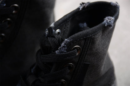 Balenciaga Paris High Destroyed Triple Black Sneakers