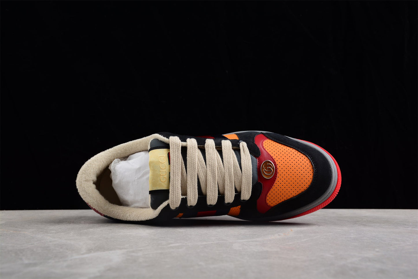Gucci Screener Orange Leather Tiger Edition Sneakers