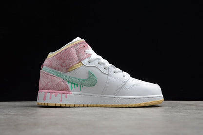 Nike Air Jordan 1 Mid Paint Drip (Women's) Sneakers