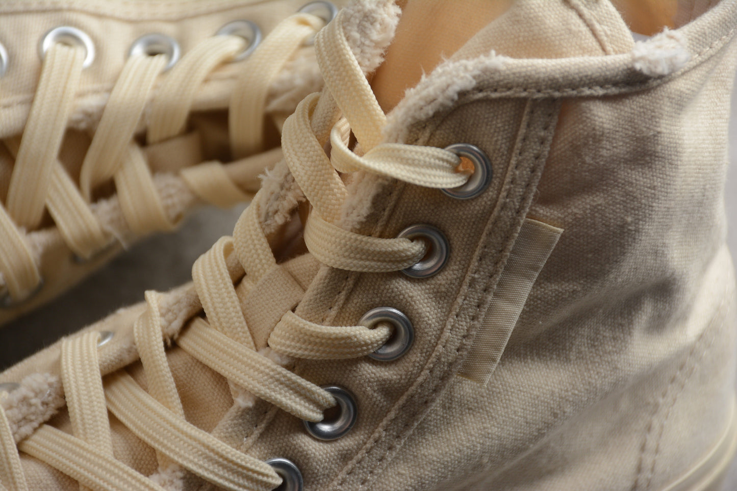 Balenciaga Paris Distressed High Canvas Cream Sneakers