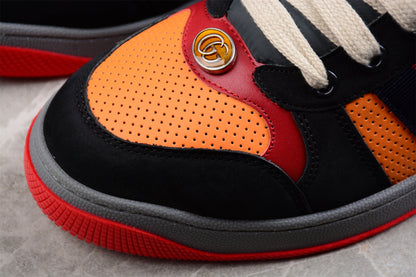 Gucci Screener Orange Leather Tiger Edition Sneakers