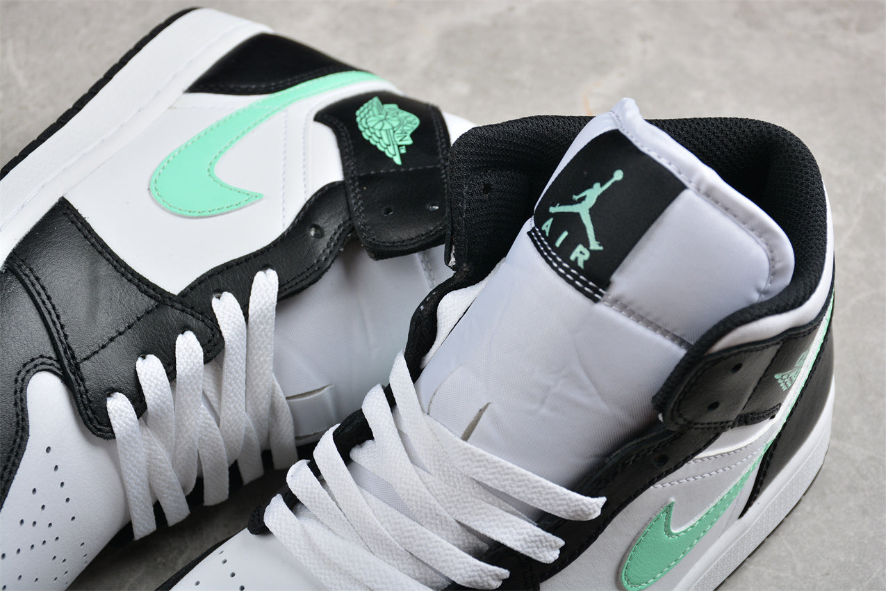 Nike Air Jordan 1 Mid "Green Glow White Black"
