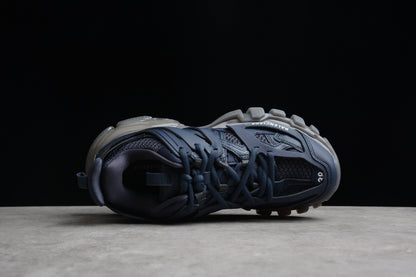 Men's Navy Blue Track Clear Sole Sneakers