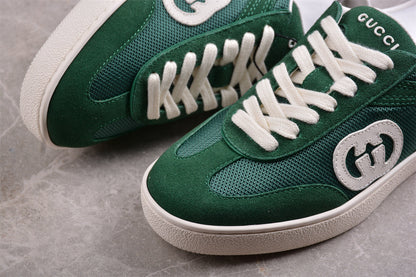 Gucci Interlocking G Green Suede Low Top Sneakers