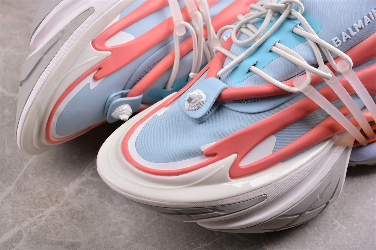 Balmain Unicorn Sneakers Light Blue/White – Neoprene and Leather