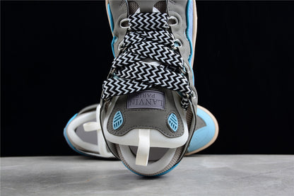 Lanvin Curb Grey Blue Leather Sneakers
