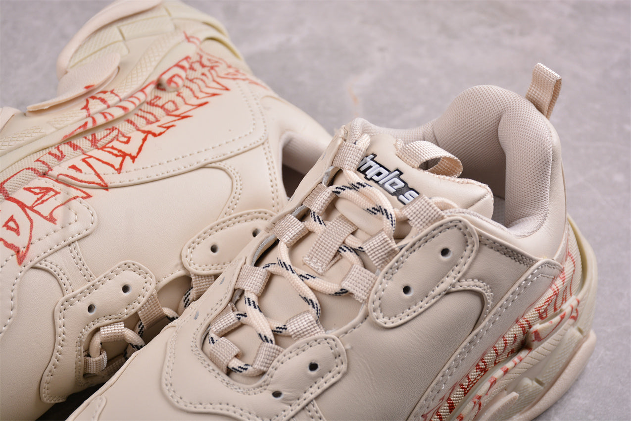Balenciaga Triple S DIY METAL – Cream/Red