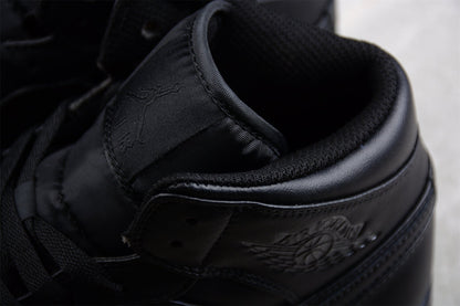 Nike Air Jordan 1 Mid Premium Triple Black Sneakers