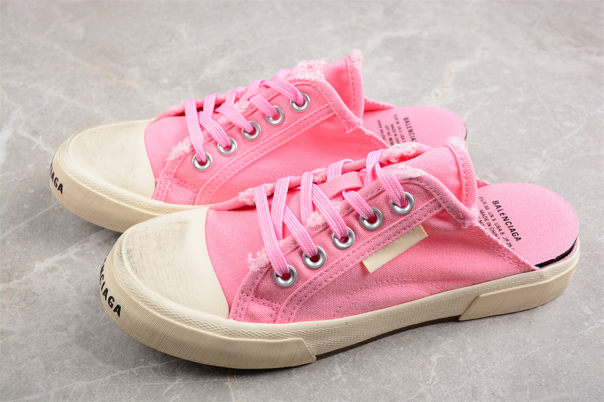 Balenciaga Paris Low VULC Distressed Pink Mule