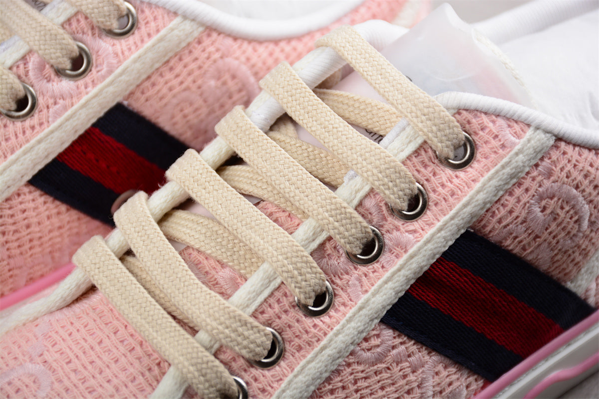 Gucci Tennis 1977 Pink GG Canvas Sneakers