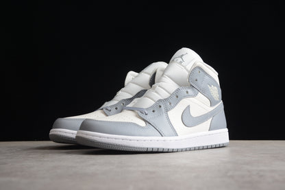 Air Jordan 1 Mid Stealth Grey Sneakers