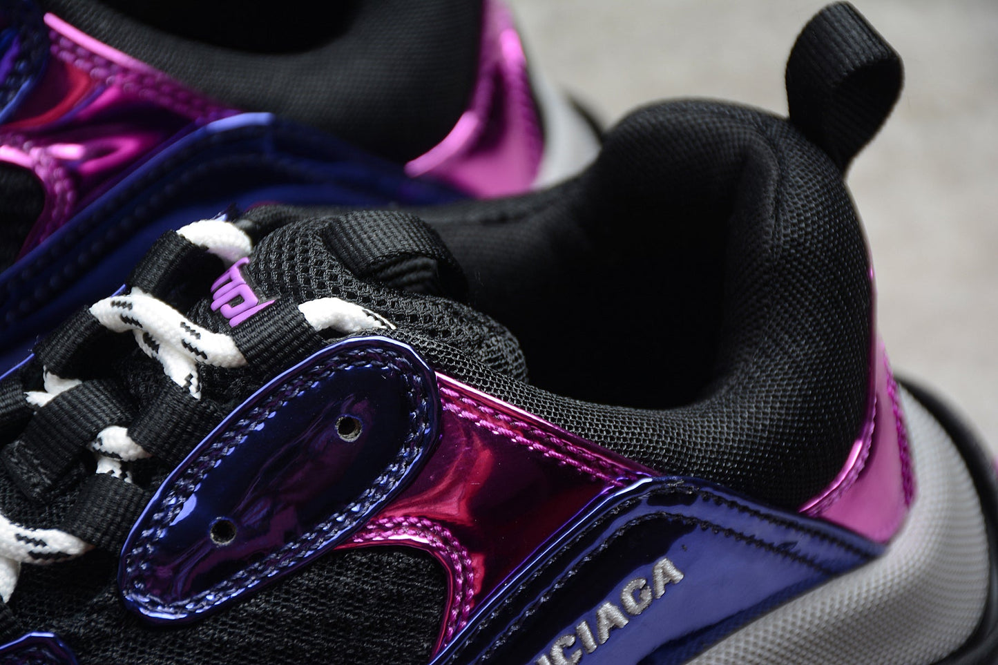 Men's Blue & Purple Metallic Chunky Sneakers
