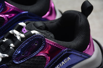 Men's Blue & Purple Metallic Chunky Sneakers