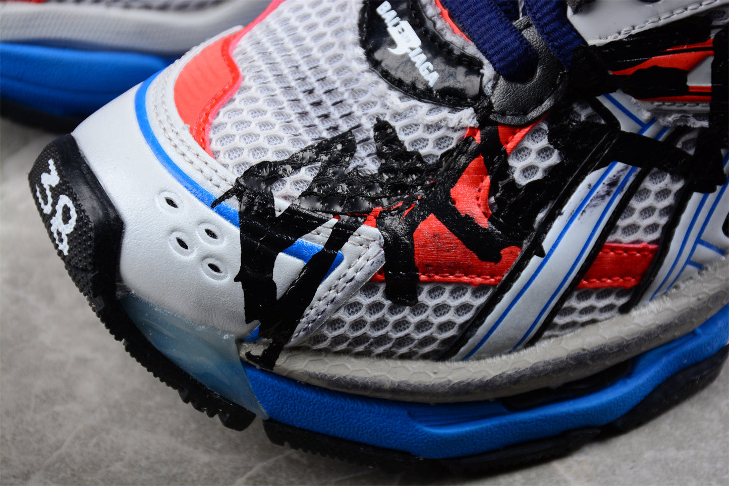 Balenciaga Runner 7.0 Blue Orange Graffiti Sneakers