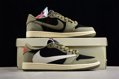 Travis Scott x Air Jordan 1 Low OG Dark Olive Sneakers