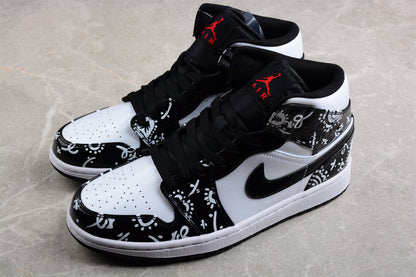 Nike Air Jordan 1 Mid Monochrome Splatter Sneakers