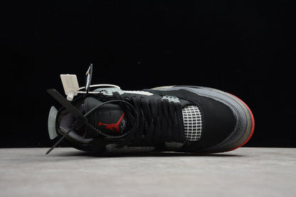 Off-White x Air Jordan 4 Bred Sneakers