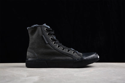 Balenciaga Paris High Destroyed Triple Black Sneakers