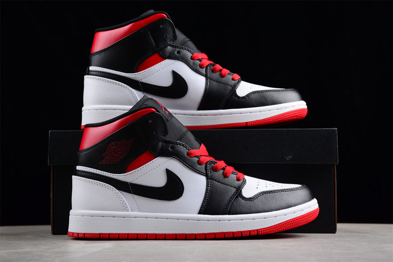 Nike Air Jordan 1 Mid "White/Black/Gym Red"