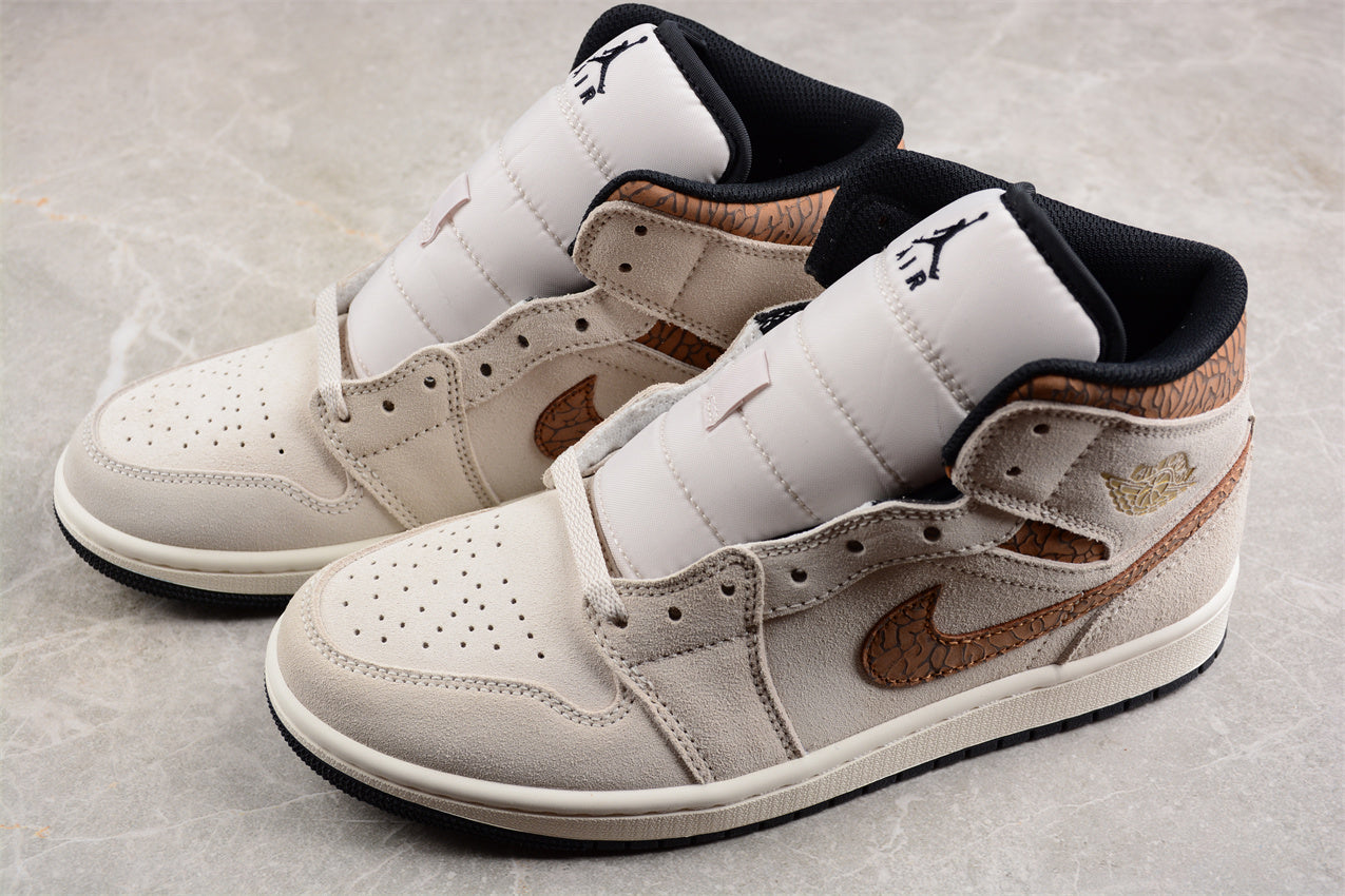 Air Jordan AJ1 Mid "Brown Elephant"