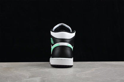 Nike Air Jordan 1 Mid Green Glow White Black Sneakers