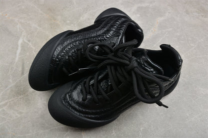 Alexander McQueen Flexion Black Leather Sneakers