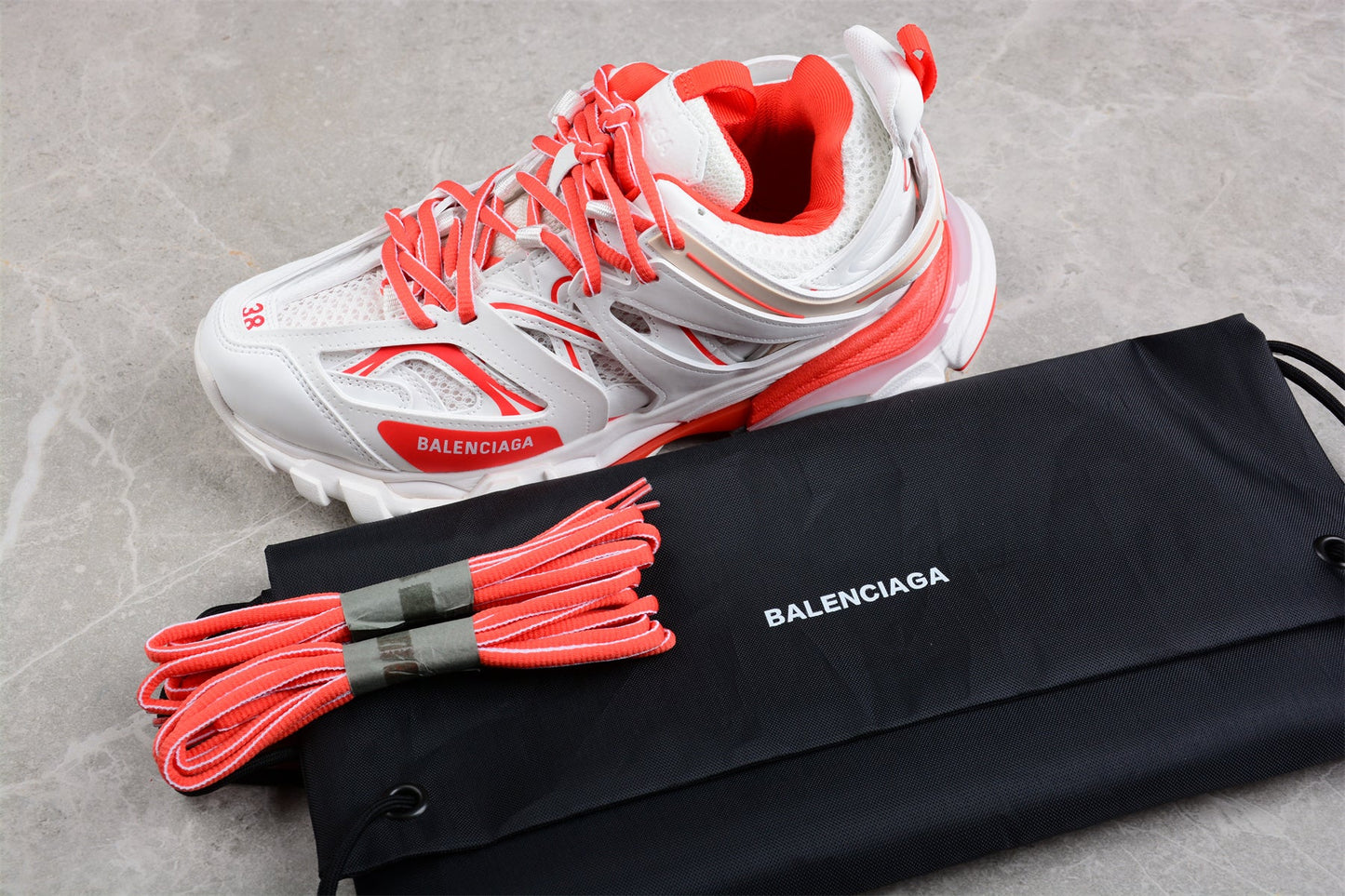Balenciaga Track White Coral Orange Sneakers