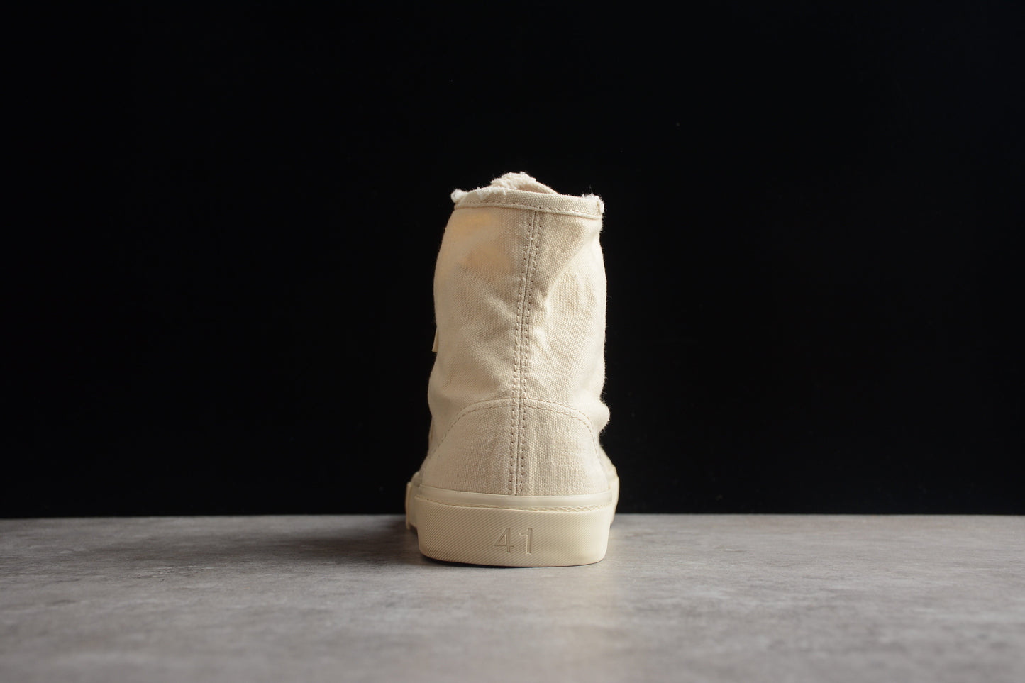 Balenciaga Paris Distressed High Canvas Cream Sneakers
